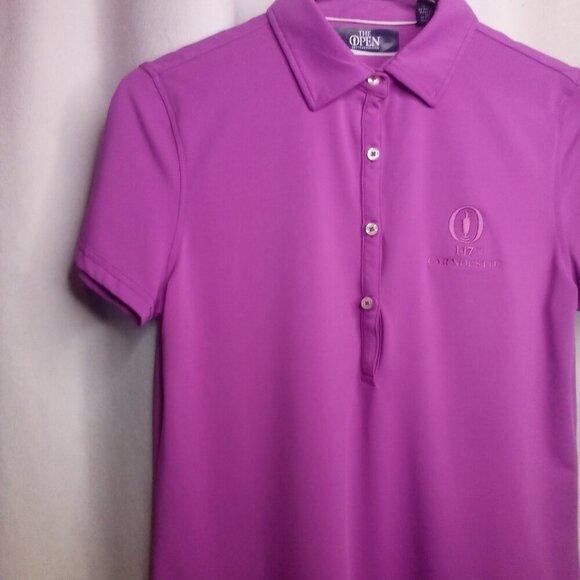 The Open 147th Carnoustie Polo Shirt S Women Short Sleeve Golf Active Purple - Picture 11 of 15